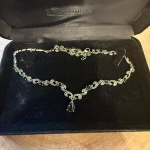 Elegant Silver Necklace with Black Accents